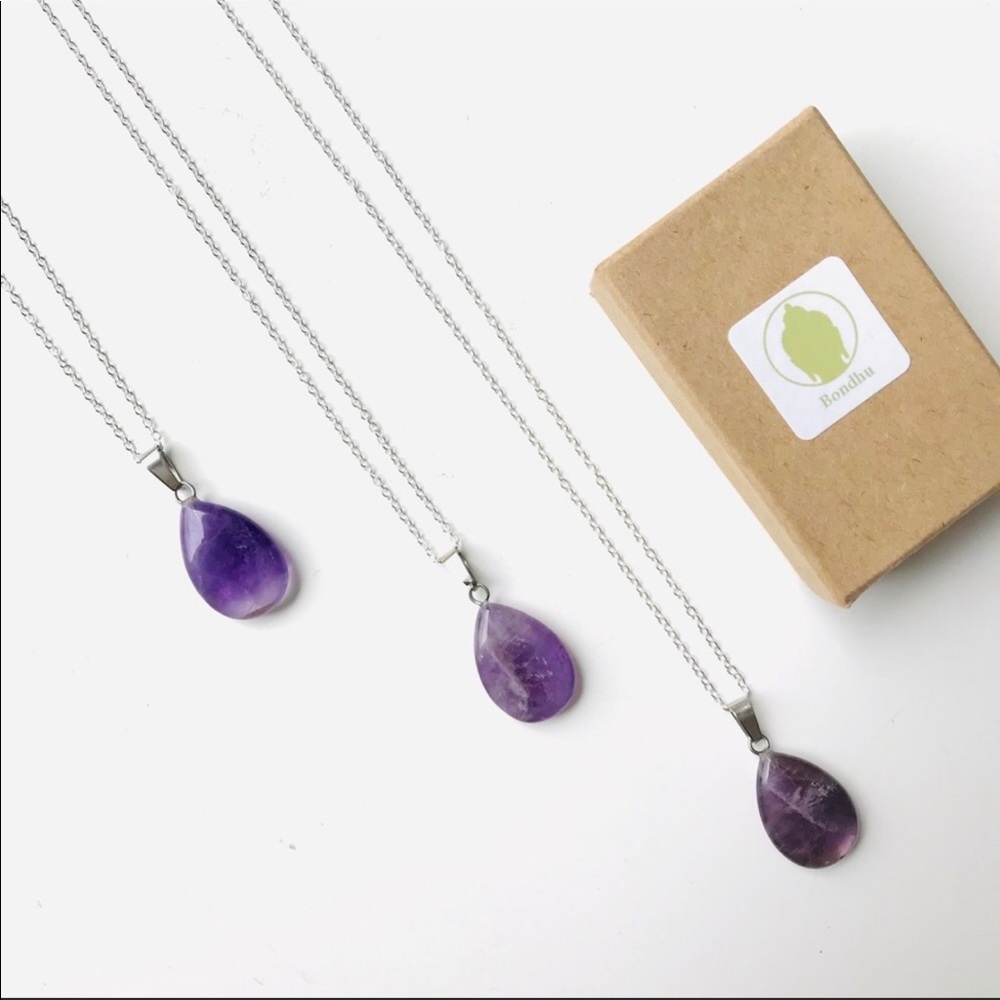 Teardrop Amethyst Necklace - Picture 2 of 4